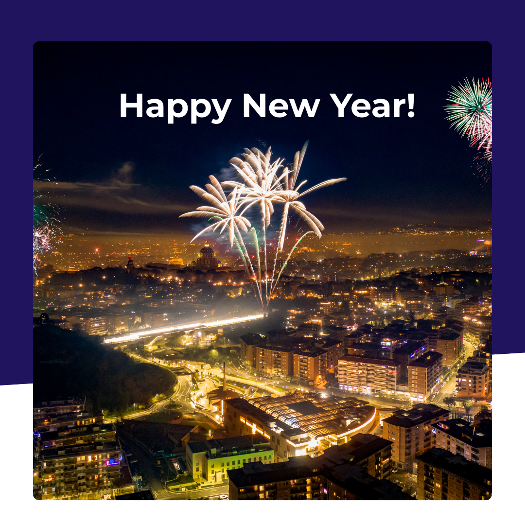 Happy New Year photo with fireworks